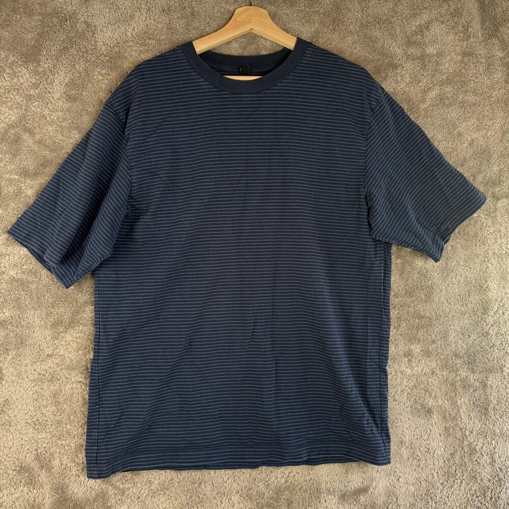 Uniqlo Navy Blue T Shirt Oversized Crew Neck Half Short Sleeve L Large